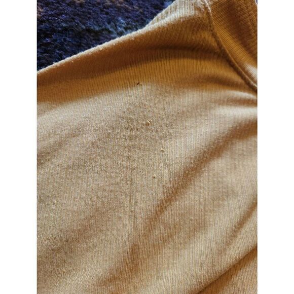 Free People Shimmy Shake Top Women's XS Gold Ribbed Open Back Boho Fall - Picture 5 of 7